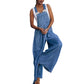🌼 Zeitlich begrenzter 49%-Rabatt ✨Ärmellose Damen Jeans-Latzhose mit weitem Bein