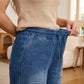 🥰 Damen-Jeans mit Kordelzugbund und weitem Bein