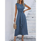 🎁Letzter Tag im Angebot: 49 % Rabatt!!💛 Elegantes, einfarbiges Damenkleid mit Rundhalsausschnitt👠