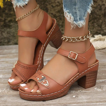 Damen-Sandalen mit Blockabsatz