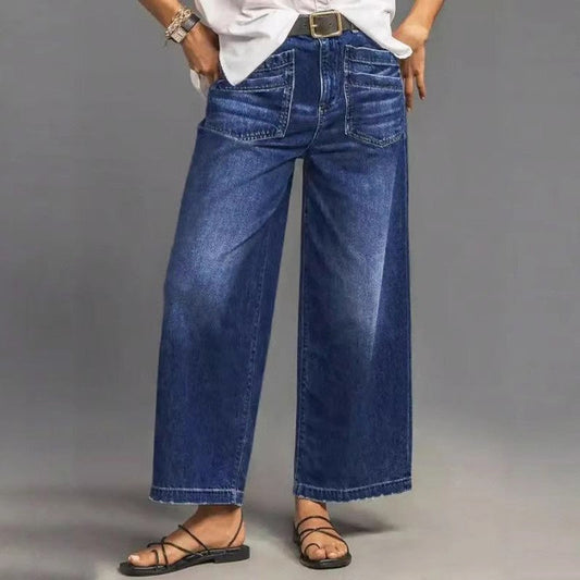 📢📢49% Rabatt!! ⏰Damen Casual High-Rise Weitbeinjeans