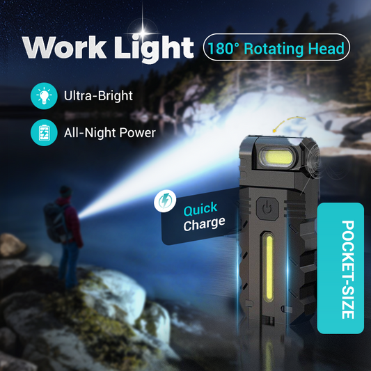 Mini LED Taschenlampe – Starke Leuchtkraft, Magnet & Seitenscheinwerfer für Outdoor & Notfälle 🔦