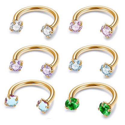 ✨ Runder Hantel-Septumring mit Zirkonia-Steinen – Dezent & strahlend!