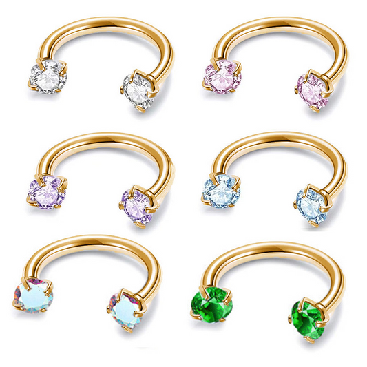 ✨ Runder Hantel-Septumring mit Zirkonia-Steinen – Dezent & strahlend!