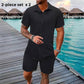🥳2026 HOT SALE🥳 Herren-Jacquard-Hemd & Shorts-Set – Bequeme Passform für warme Tage! Atmungsaktiver Stoff, bügeln nicht erforderlich. Perfekt für Garten oder Strand. ☀️🌿