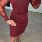 ⏰49% Rabatt – limited time! Damen Pailletten-Enganliegendes Kleid – Eleganter V-Ausschnitt | Tüllärmel | Must-have für jeden Anlass ✨