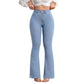 👖✨ Damen High-Waist Schlaghose – Slim Fit, Stretch, Locker & Leicht ausgestellte Jeans für Frühling