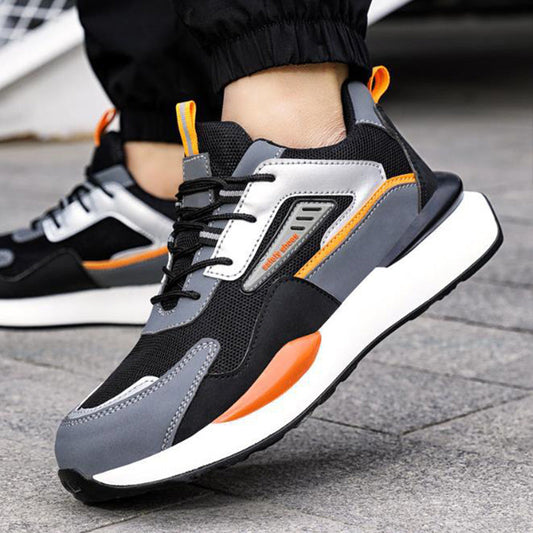 👟🔨🦺 AKTION-49%! Unzerstörbare Sicherheitsschuhe – Leichte Arbeitsschuhe, Stahlkappe & S1P-Standard (100% atmungsaktives Material)