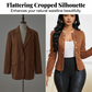 🌞Frühlingserwachen: 49% Rabatt!✨Damen Kragenlose Kunstwildleder-Jacke – Kurze Silhouette, Samtige Textur