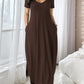 🌷Langes Freizeitkleid für Damen mit Rundhalsausschnitt, kurzen Ärmeln und weichem Stoff