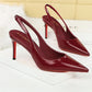 💎50% Rabatt💥👠Lackleder-Stilettos mit spitzer Zehenpartie und Fersenriemen für Damen💃Ich bin die Königin – ich strahle vor Selbstbewusstsein