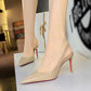 💎50% Rabatt💥👠Lackleder-Stilettos mit spitzer Zehenpartie und Fersenriemen für Damen💃Ich bin die Königin – ich strahle vor Selbstbewusstsein