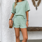 🌸Zweiteiliges Set aus gestreiftem T-Shirt und Shorts für Damen