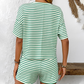🌸Zweiteiliges Set aus gestreiftem T-Shirt und Shorts für Damen