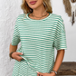🌸Zweiteiliges Set aus gestreiftem T-Shirt und Shorts für Damen