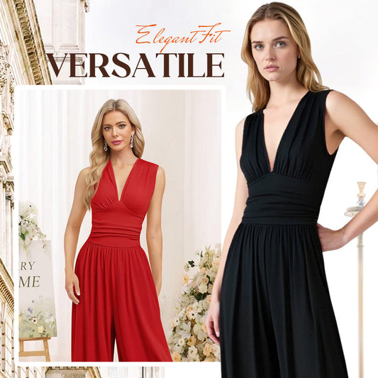 👗 LIMITED-TIME 50% RABATT! ✨ Damen-Jumpsuit "Confidence" – V-Ausschnitt, Figurschmeichelnd, Leicht, Vielseitig ✨