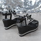 🔥49% Rabatt!🦋 Keilabsatz-Sandalen mit Glitzer-Schmetterlingen | Elegante Plateausommerschuhe mit Perlen | Bequeme Passform