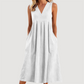 Lässiges, ärmelloses Midikleid mit V-Ausschnitt für Damen🎀