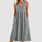 Lässiges, ärmelloses Midikleid mit V-Ausschnitt für Damen🎀