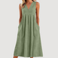 Lässiges, ärmelloses Midikleid mit V-Ausschnitt für Damen🎀