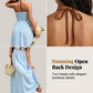 🌸Besonderes Angebot 49% Rabatt🌻 Gestreiftes Neckholder-Maxikleid für Damen