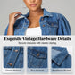 🧥 Jetzt 49 % reduziert! ✨ Kurze Jeansjacke mit Puffärmeln für Damen