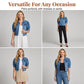 🧥 Jetzt 49 % reduziert! ✨ Kurze Jeansjacke mit Puffärmeln für Damen
