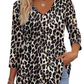 🎀Zeitlich begrenztes Angebot💥Damenpullover mit V-Ausschnitt, 3/4-Ärmeln und Patchworkmuster