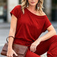 💥Begrenztes Zeitangebot: 49% Rabatt💕Off-Shoulder Jumpsuit mit kurzen Ärmeln – lässig & sommerlich