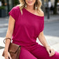 💥Begrenztes Zeitangebot: 49% Rabatt💕Off-Shoulder Jumpsuit mit kurzen Ärmeln – lässig & sommerlich