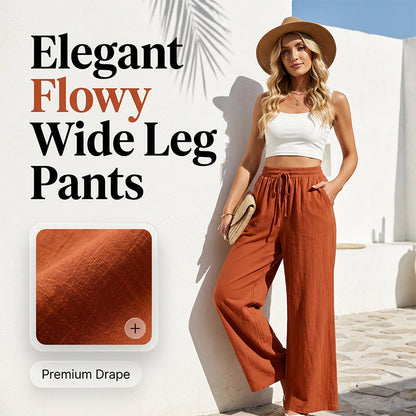 Lässige Damenhose mit hohem Bund und weitem Bein
