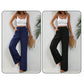 Lässige Damenhose mit hohem Bund und weitem Bein