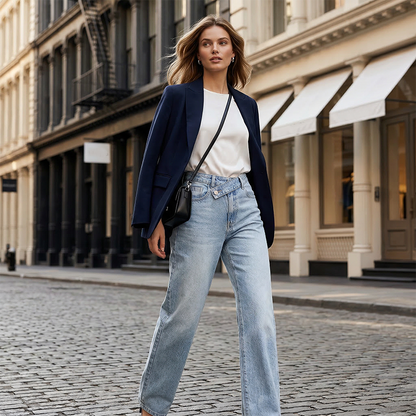 🌿 Zeitlich begrenzter 49%-Rabatt Geschenk 💕👖 Women's Asymmetrical Waist Straight-Leg Jeans