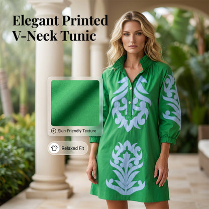 💥Zeitlich begrenztes Angebot Gratisgeschenk🌷Lässiges Kleid mit Boho-Print und 3/4-ÄrmelnPrint 3/4 Sleeve Casual Dress