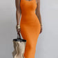 🌺 LIMITIERT: 49% RABATT! 🔥Einfarbiges, figurbetontes Maxikleid mit Spaghettiträgern für Damen