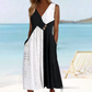 😍Zeitlich begrenzter Rabatt 49% 💥Elegantes Patchwork-Kleid mit V-Ausschnitt für Damen