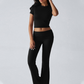 🌺 LIMITIERT: 49% RABATT! 🔥 Zweiteiliges Damen-Set aus ausgestelltem Oberteil und Hose💖