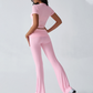 🌺 LIMITIERT: 49% RABATT! 🔥 Zweiteiliges Damen-Set aus ausgestelltem Oberteil und Hose💖