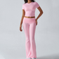 🌺 LIMITIERT: 49% RABATT! 🔥 Zweiteiliges Damen-Set aus ausgestelltem Oberteil und Hose💖