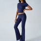 🌺 LIMITIERT: 49% RABATT! 🔥 Zweiteiliges Damen-Set aus ausgestelltem Oberteil und Hose💖