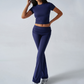 🌺 LIMITIERT: 49% RABATT! 🔥 Zweiteiliges Damen-Set aus ausgestelltem Oberteil und Hose💖