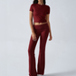🌺 LIMITIERT: 49% RABATT! 🔥 Zweiteiliges Damen-Set aus ausgestelltem Oberteil und Hose💖