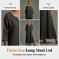 Lässiges Maxikleid für Damen mit V-Ausschnitt und lockerer Passform