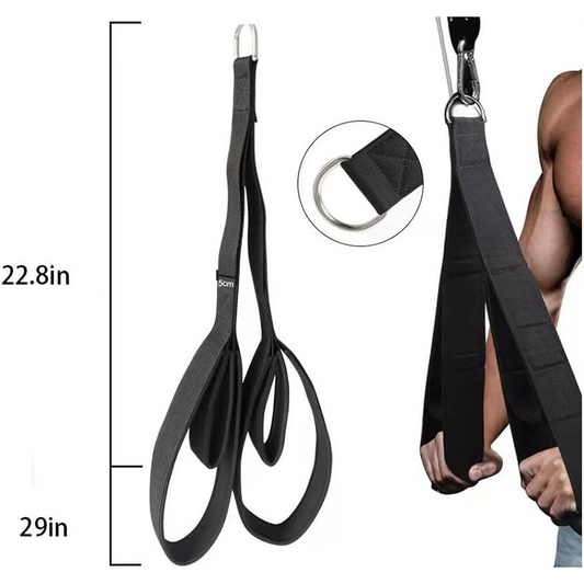 💪 Trizepsseil fürs Fitnessstudio | Strapazierfähiges Nylon • Rutschfester Griff • Hochbeständig