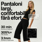 Lässige, weiche, elastische Damenhose mit weitem Bein