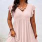 👗 50% RABATT! ⏰ Damenkleid mit V-Ausschnitt & Rüschenbesatz – inklusive kostenloser Halskette – Romantischer Look, leichter Stoff & perfekt für Frühling, Sommer oder besondere Anlässe 🌸