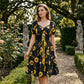 🔥🔥 2026 NEU 🥳💞 50K+ VERKAUFT! ⚡🌻Damenkleid mit Puffärmeln und Print