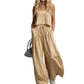 📢📢49% RABATT!! ⏰Damen-Crop-Top & Weite Hose, 2-teiliges Set
