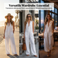 Ärmelloser Damen-Jumpsuit mit Kragen und weitem Bein