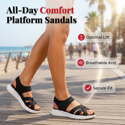 Lässige flache Mesh-Sandalen für Damen